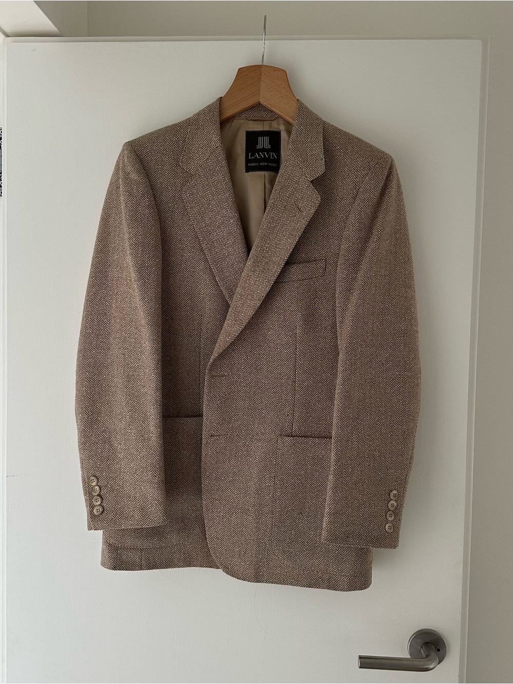 Lanvin Men's Tan Herringbone Sport Coat